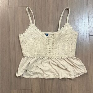 Old Navy Cream Crochet Crop Top